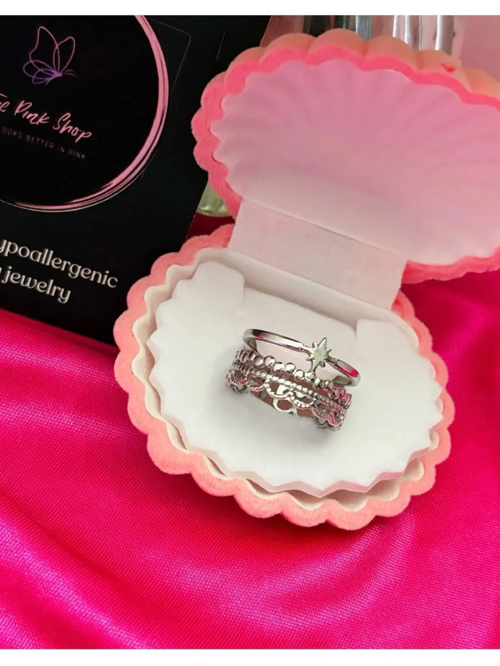 Stainless Steel Silver Start Ring